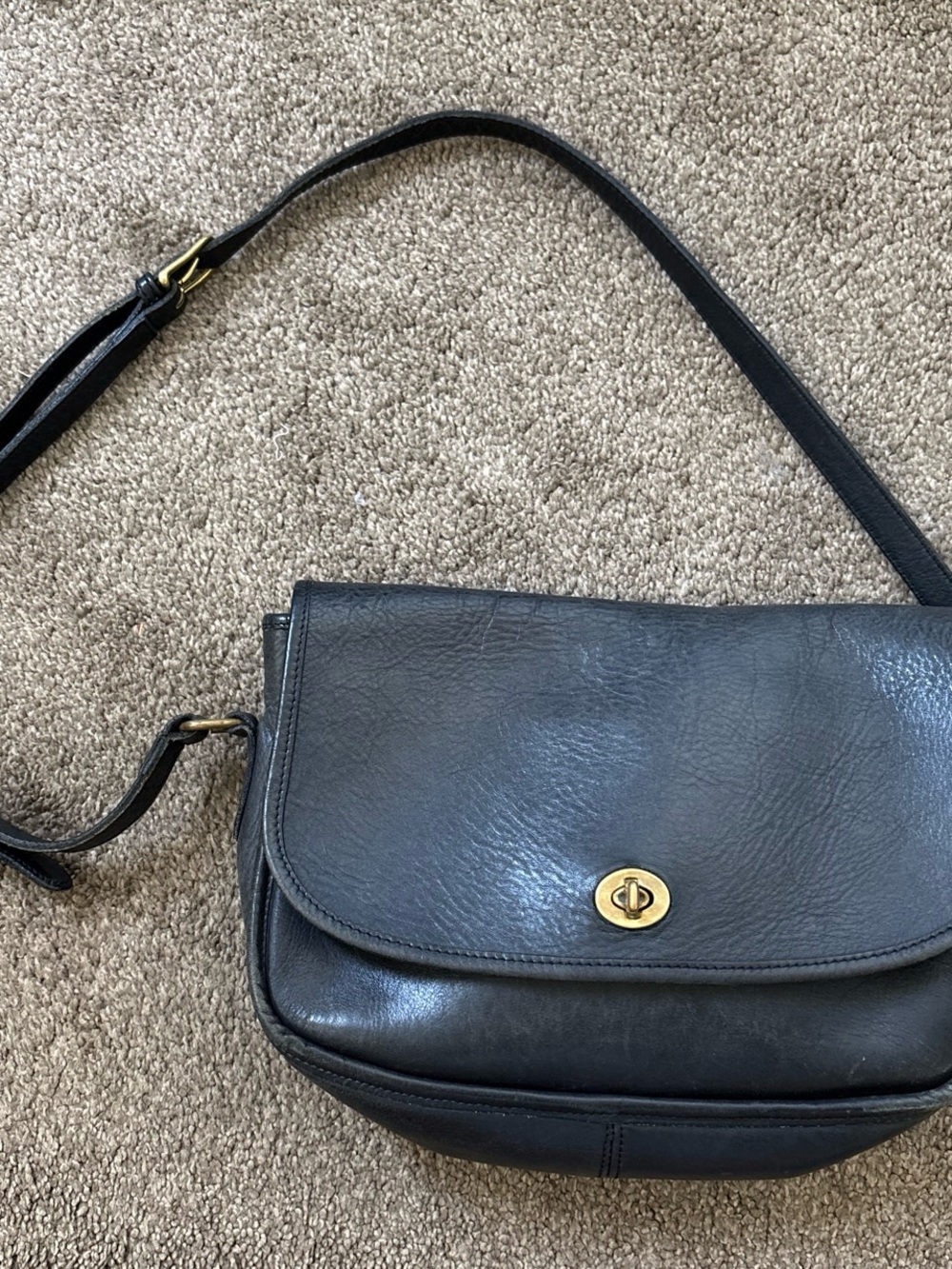 Classic Black Leather Crossbody Bag